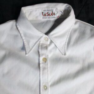 Vintage La Scala Polyester Disco Shirt White